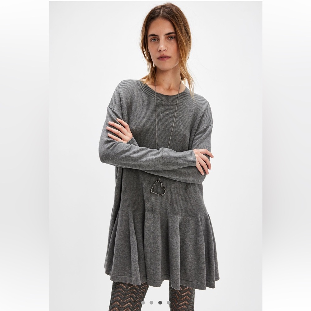 Free people heather grey time on my side mini dress